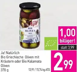 Sutterlüty Bio Griechische Oliven mit Kräutern oder Bio Kalamata Oliven Angebot