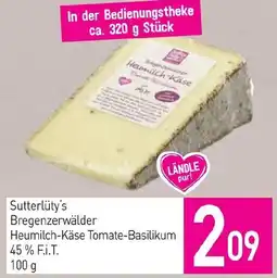 Sutterlüty Sutterlüty's Bregenzerwälder Heumilch-Käse Tomate-Basilikum 45 % F.i.T. Angebot