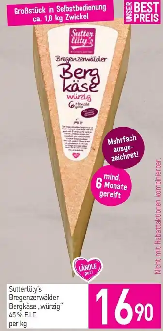 Sutterlüty Sutterlüty's Bregenzerwälder Bergkäse „würzig" 45% F.i.T. Angebot