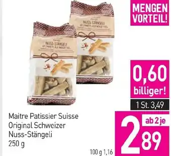 Sutterlüty Maitre Patissier Suisse Original Schweizer Nuss-Stängeli Angebot