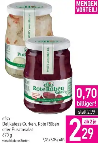 Sutterlüty efko Delikatess Gurken, Rote Rüben Angebot