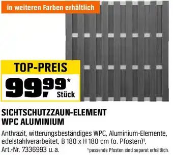 OBI Sichtschutzzaun-element wpc aluminium Angebot