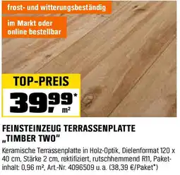 OBI Feinsteinzeug terrassenplatte timber two Angebot