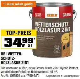 OBI Wetter- schutz- holzlasur Angebot