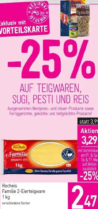 Sutterlüty Recheis Familie 2-Eierteigware Angebot