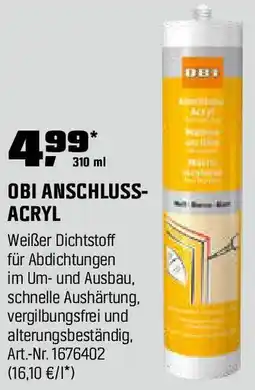 OBI Anschluss- acryl Angebot