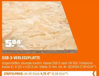 OBI Verlegeplatte Angebot