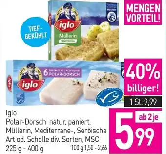 Sutterlüty iglo Polar-Dorsch natur, paniert, Angebot