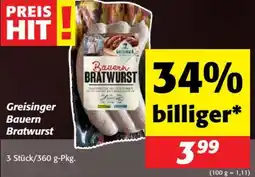 Nah&Frisch Greisinger Bauern Bratwurst Angebot