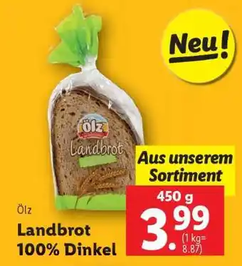 Lidl Ölz Landbrot 100% Dinkel Angebot