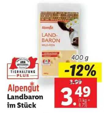 Lidl Alpengut Landbaron im Stück Angebot
