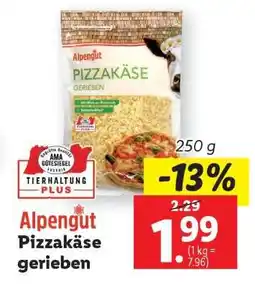 Lidl Alpengut Pizzakäse gerieben Angebot