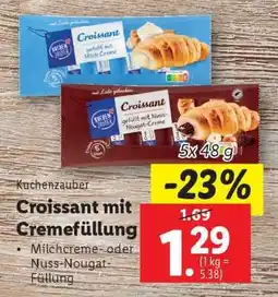 Lidl Kuchenzauber Croissant mit Cremefüllung Angebot