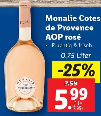Lidl Monalie Cotes de Provence AOP rosé Angebot