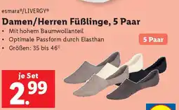 Lidl Damen/Herren Füßlinge, 5 Paar Angebot