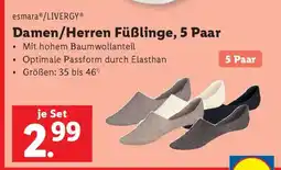 Lidl Damen/Herren Füßlinge, 5 Paar Angebot