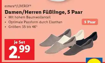 Lidl Damen/Herren Füßlinge, 5 Paar Angebot