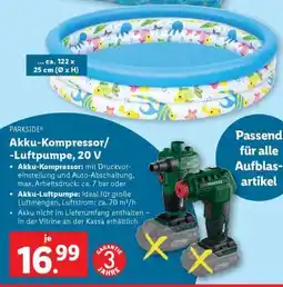 Lidl PARKSIDE Akku-Kompressor/-Luftpumpe, 20 V Angebot