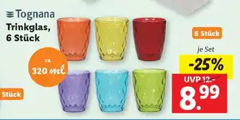 Lidl Tognana Trinkglas, 6 Stück Angebot