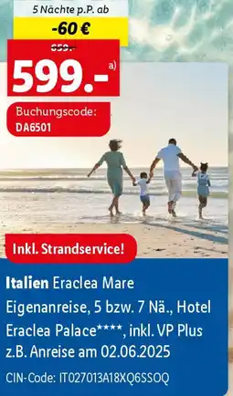 Lidl Italien Eraclea Mare Eigenanreise Angebot