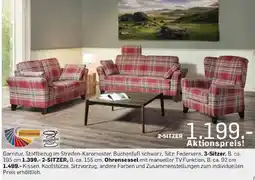 Möbel Ludwig Garnitur, stoffbezug im streifen-karomuster Angebot