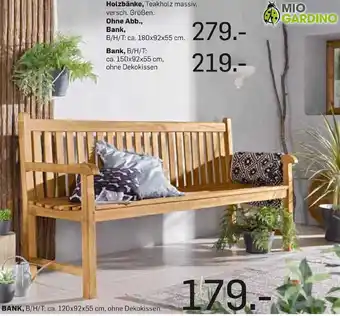 Möbel Ludwig Holzbänke, Teakholz massiv Angebot
