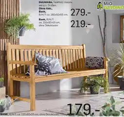 Möbel Ludwig Holzbänke, Teakholz massiv Angebot