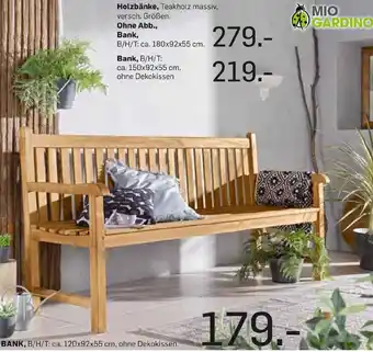 Möbel Ludwig Holzbänke, Teakholz massiv Angebot