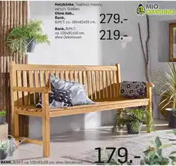 Möbel Ludwig Holzbänke, Teakholz massiv Angebot