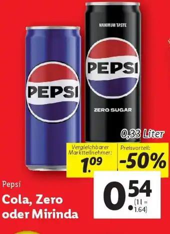 Lidl Cola, Zero oder Mirinda Angebot