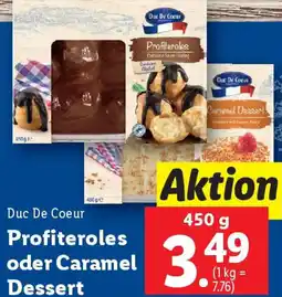 Lidl Profiteroles oder Caramel Dessert Angebot