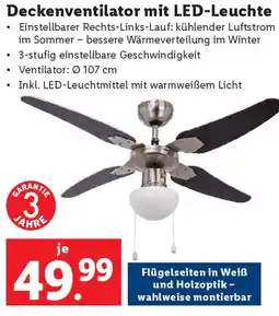 Lidl Deckenventilator mit LED-Leuchte Mobiler Luftkühler Angebot