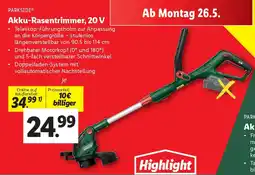 Lidl Akku-Rasentrimmer, 20 V Angebot