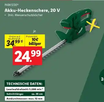 Lidl Akku-Heckenschere, 20 V Angebot