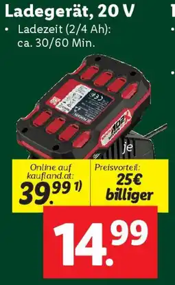 Lidl Ladegerät, 20 V Angebot