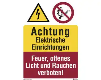 Hornbach Warnschild Achtung Elektrische Einrichtungen 148x210 mm, Kunststoff Angebot