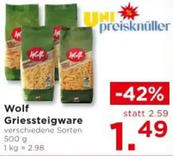 Unimarkt Wolf Griessteigware Angebot