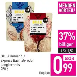 Sutterlüty Billa immer gut  Express Basmati- oder Langkornreis Angebot