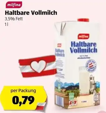 Hofer Milfena Haltbare Vollmilch 1L Angebot