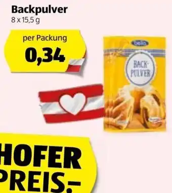 Hofer Backpulver 8x15, 5g Angebot
