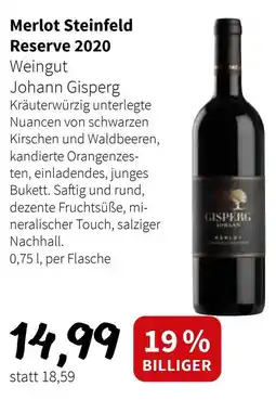 Der Grissemann Merlot Steinfeld Reserve 2020 Weingut Angebot