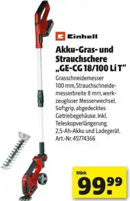 Hagebau Akku-gras- und strauchschere ,,ge-cg 18/100 lit Angebot
