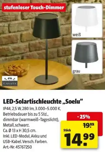 Hagebau LED-Solartischleuchte „Soelu Angebot