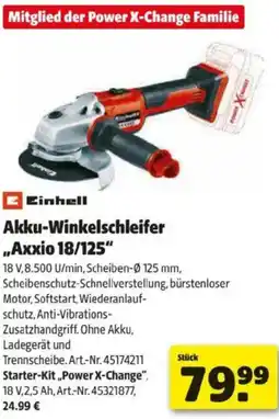 Hagebau Akku-Winkelschleifer „Axxio 18/125 Angebot