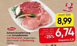 Spar Schweinskotelett lang oder Schopfkotelett Angebot