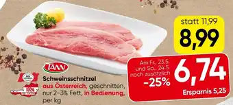 Spar Schweinsschnitzel Angebot