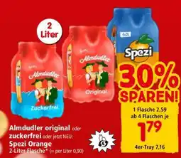 Interspar Almdudler original oder zuckerfrei oder jetzt NEU: Spezi Orange Angebot