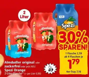 Interspar Almdudler original oder zuckerfrei oder jetzt NEU: Spezi Orange Angebot