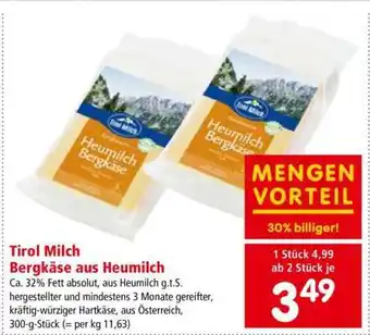 Interspar Tirol Milch Bergkäse aus Heumilch Angebot