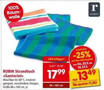 Interspar RUBIN Strandtuch Santorini Angebot